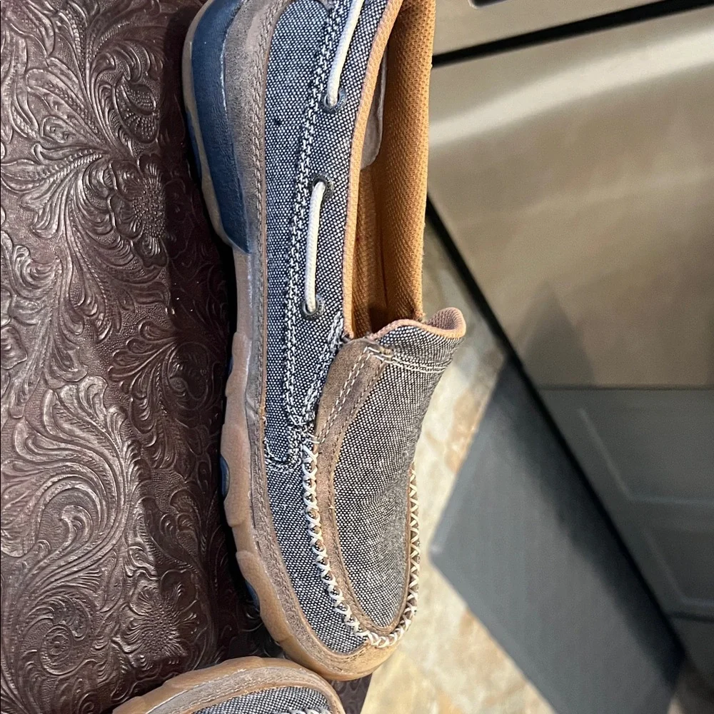 Twisted X Denim and Brown Women's Loafers - Picture 9 of 14